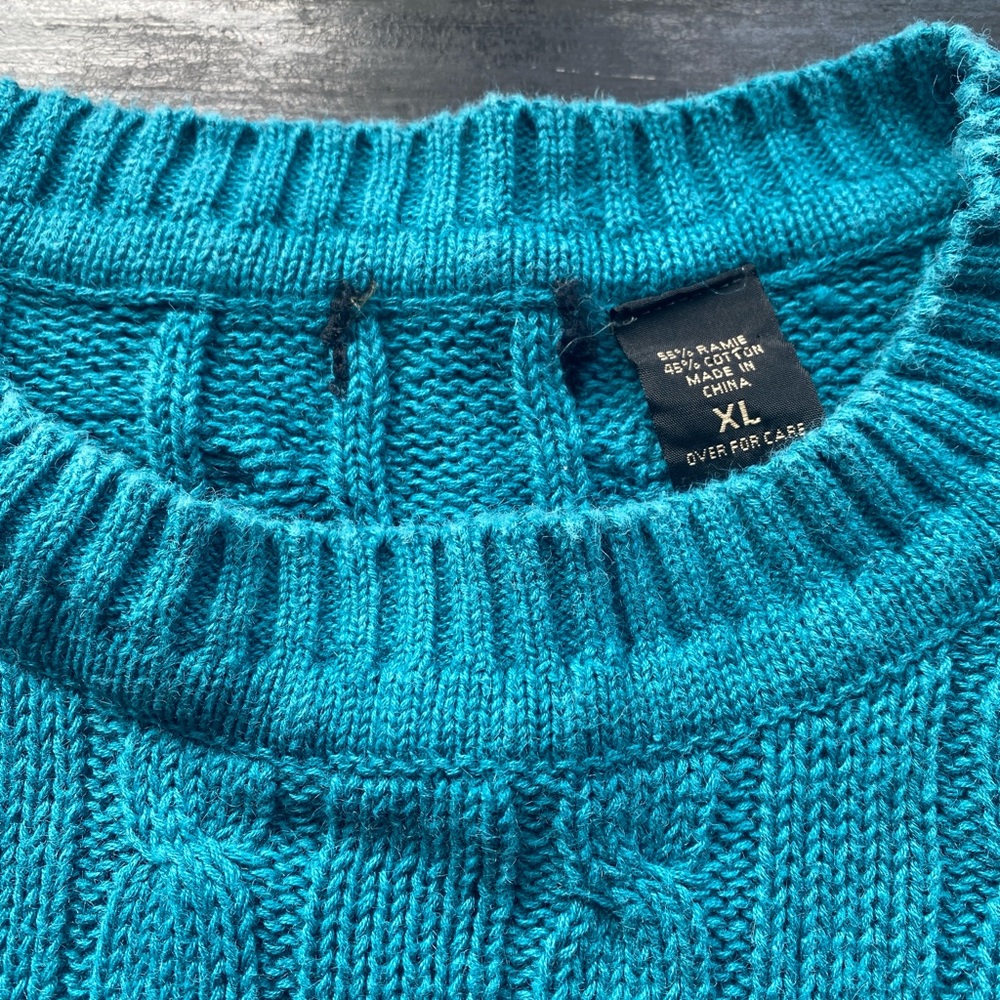 vintage teal blue sweater